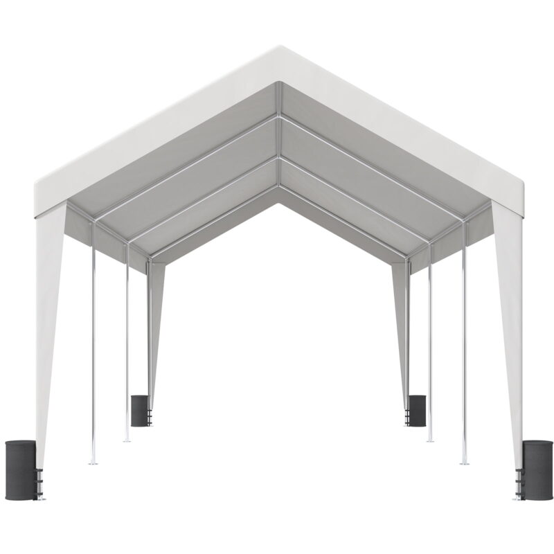 BENTISM Carport Car Canopy Garage Shelter Tent 10x20ft with 8 Poles for Auto Boats