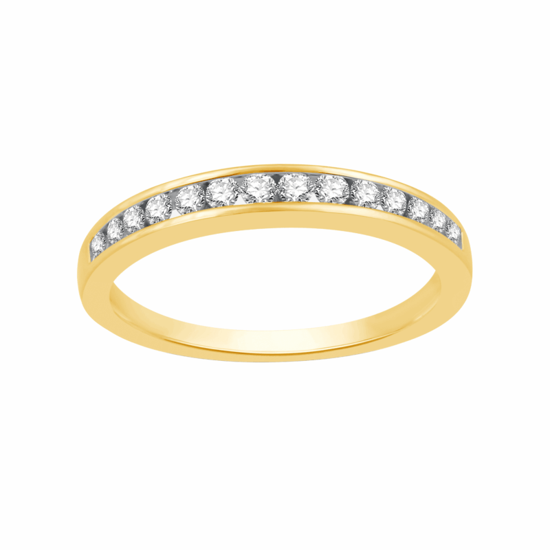 Brilliance Fine Jewelry Women's 10K Yellow Gold Stackable Wedding Band, 1/4 CTW Lab Grown Diamond