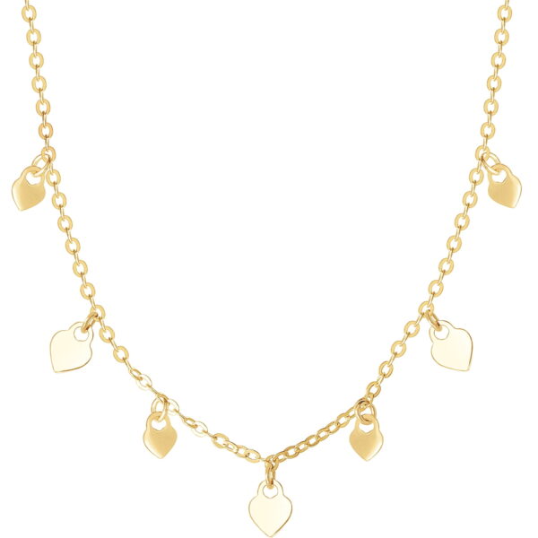 Brilliance Fine Jewelry Women's 10kt Gold Multi Heart Necklace, 17"