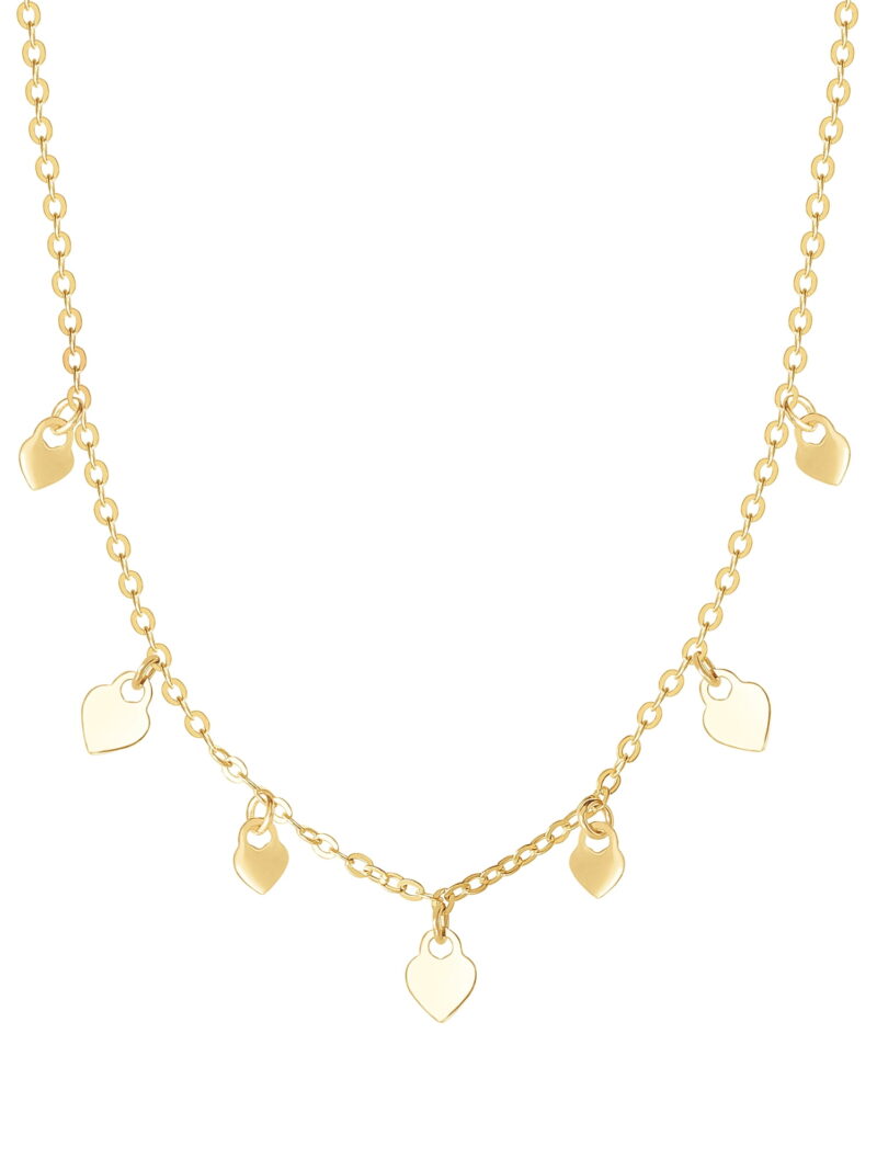 Brilliance Fine Jewelry Women's 10kt Gold Multi Heart Necklace, 17"
