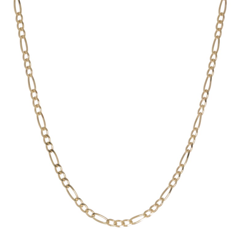 Brilliance Sterling Silver 3+1 Figaro Chain, 24"