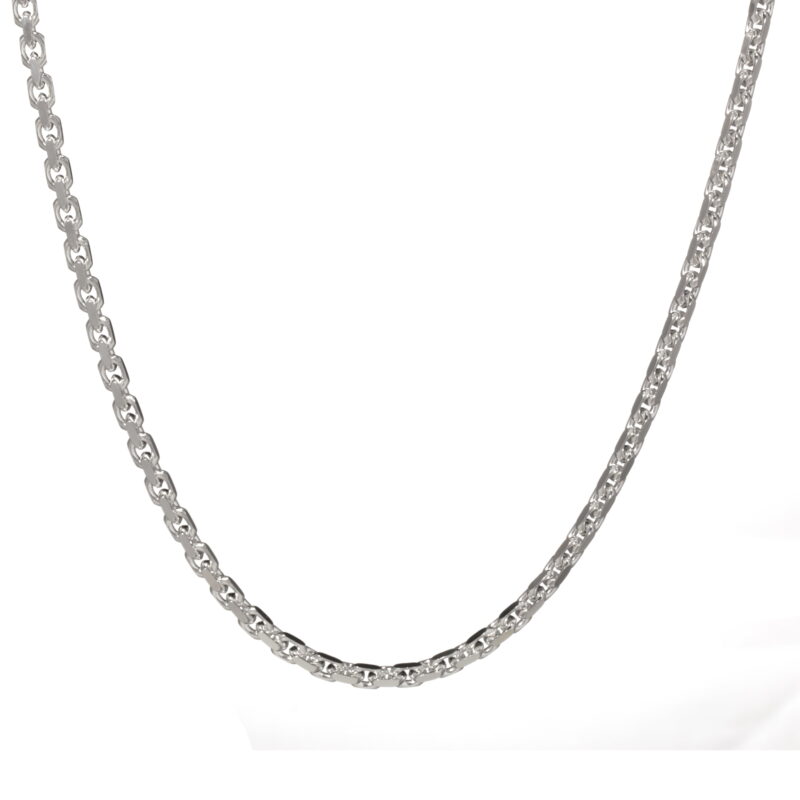 Brilliance Sterling Silver Diamond Cut Square Cable Necklace