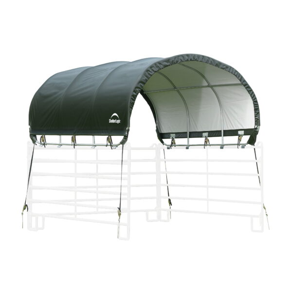 Corral Shelter Livestock Shade 10 x 10 ft. Powder Coated Green