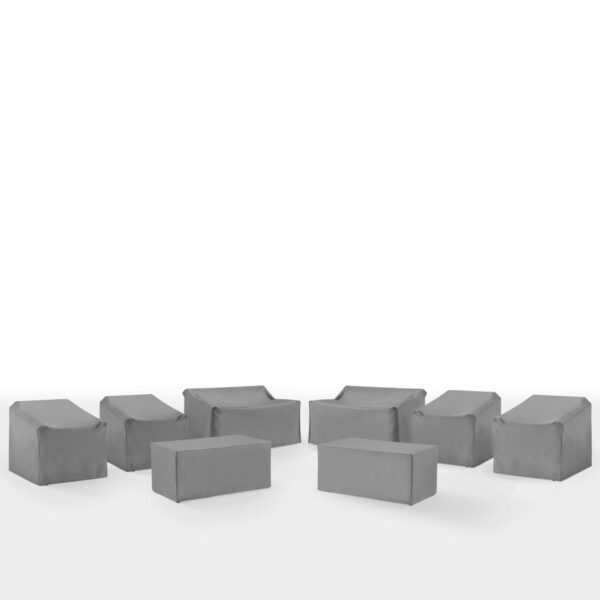 Crosley Furniture Patio Furniture Covers, Waterproof 8-Piece Cover Set for Outdoor Chairs, Loveseats, Tables