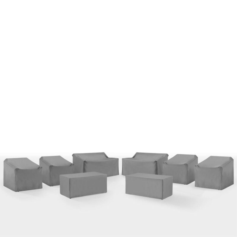 Crosley Furniture Patio Furniture Covers, Waterproof 8-Piece Cover Set for Outdoor Chairs, Loveseats, Tables
