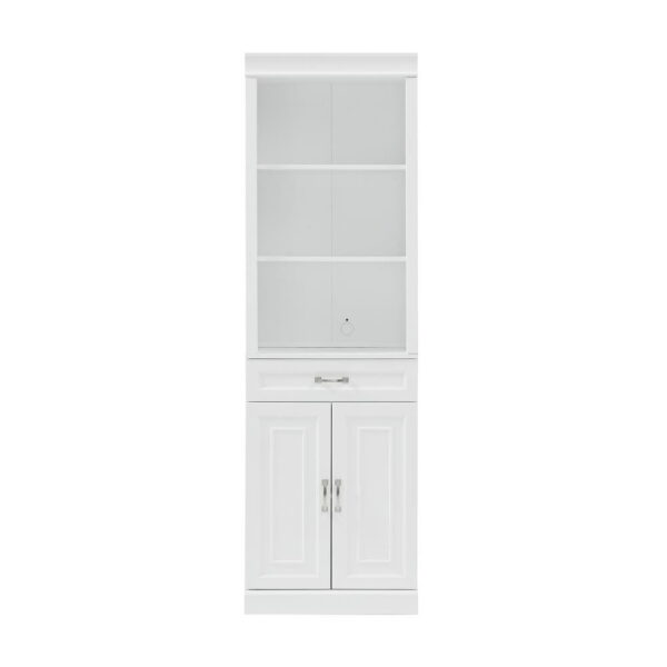 Crosley Furniture Stanton Storage Bookcase, Bookshelf Cabinet with Shelves, Kitchen and Living Room