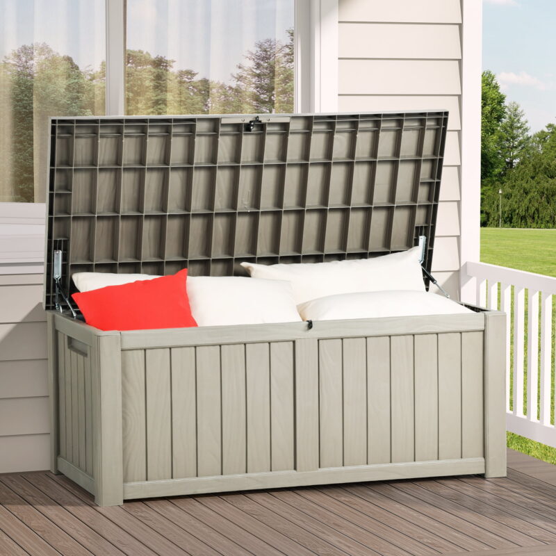 Dextrus 120 Gallon Outdoor Weatherproof Resin Deck Box for Cushions & Pool Accessories