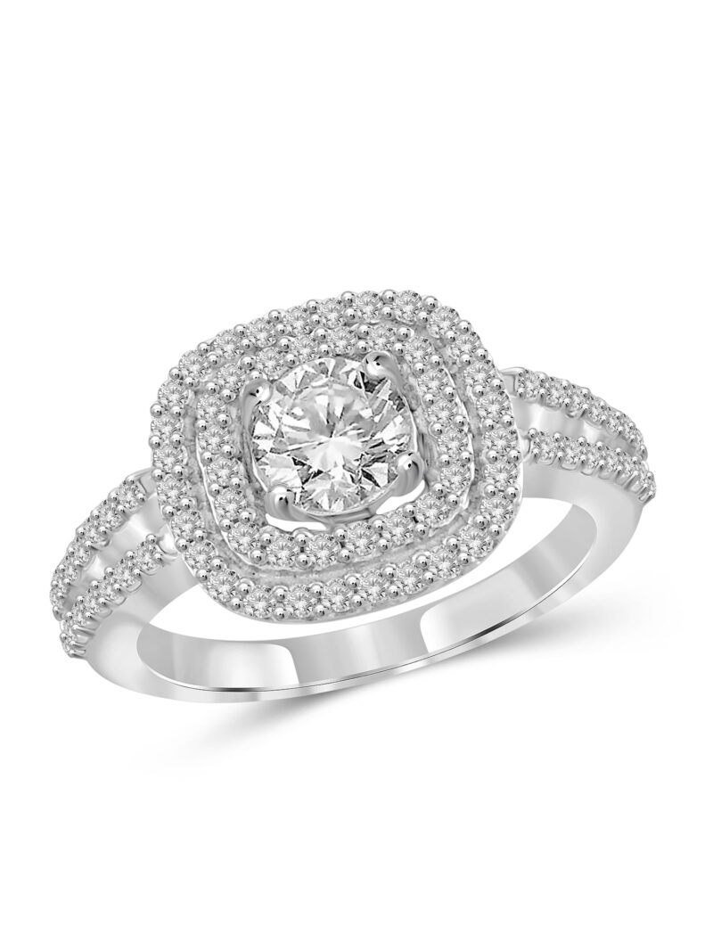 Diamonice 0.925 Sterling Silver 3.00 Carat White Cubic Zirconia Ring for Women | Cubic Zirconias for Everyday Womens Wear