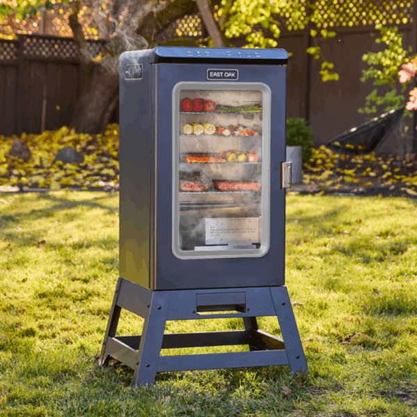 EAST OAK 725 Sq Electric Smoker with Stand, Night Blue & Grey