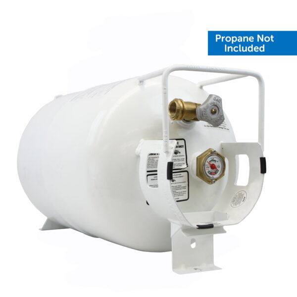 Flame King Empty Steel Horizontal Propane Tank Cylinder with OPD & Built-in Gauge, 30 Lbs
