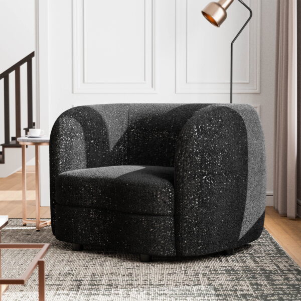 Furniture of America Sonya Tuxedo Indoor Boucle Fabric Armchairs & Accent Chairs, Black
