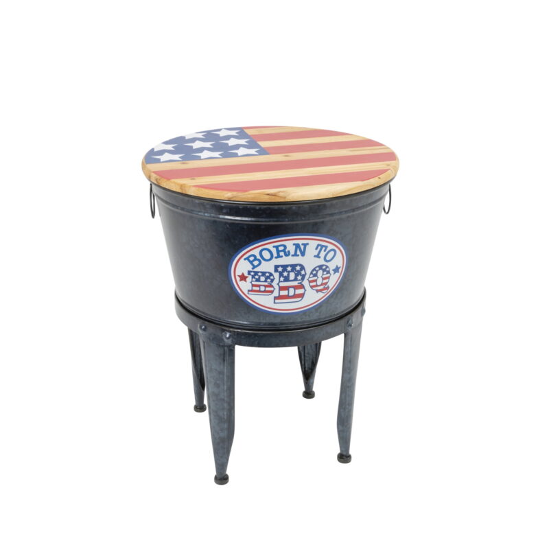 Gerson 25.75 in. Metal Americana Summer BBQ Cooler