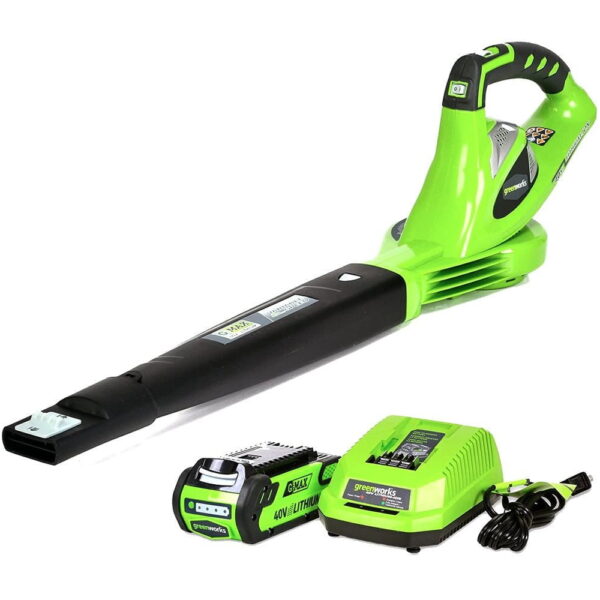 Greenworks 40V 135 CFM Leaf Blower/Sweeper with 2.0 Ah Battery, 24252