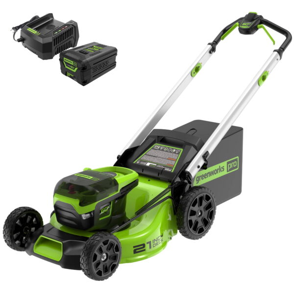 Greenworks 60V 21" Cordless Brushless Lawn Mower with 5.0Ah Battery & Charger 2531602