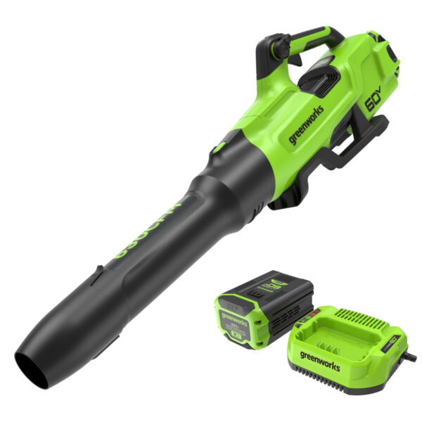Greenworks 60V 630 CFM 170 MPH Leaf Blower with 2.5 Ah Battery & 3 Amp Charger 2429902