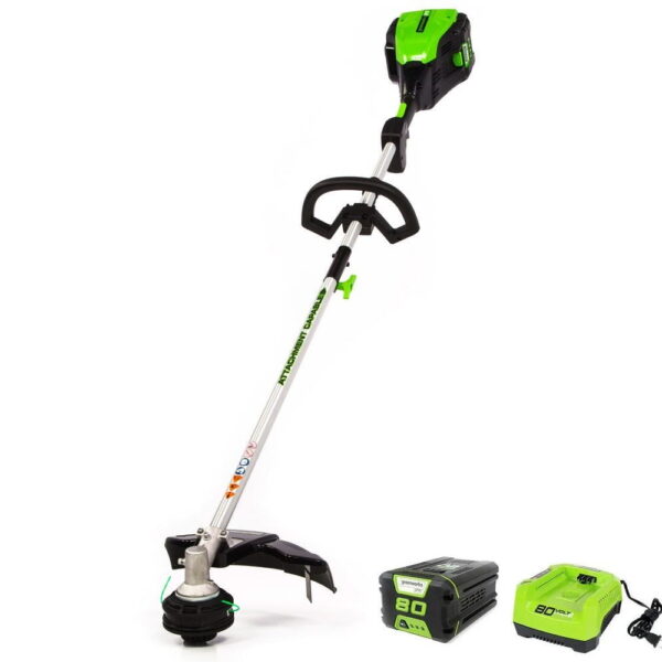 Greenworks 80V 16" Brushless Attachment Capable String Trimmer with 2.0 Ah Battery & Charger 2101102