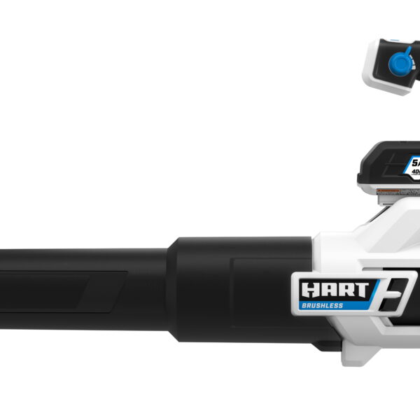 HART 40-Volt Cordless SUPERCHARGE Brushless 650 CFM Blower (1) 5.0 Ah Lithium Ion Battery