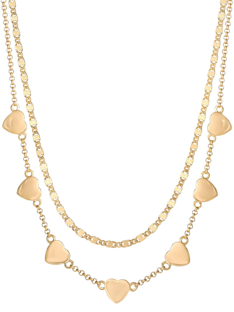 JS Jessica Simpson Gold Plated Sterling Silver 2 Piece Necklace Set, 18 in, Includes Gift Box