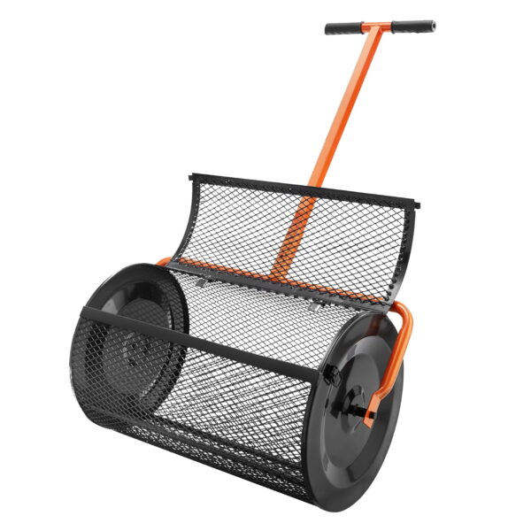 KFFKFF 24" Wide 24.4-26.4" Height Adjustable Compost Spreader Peat Moss Spreader