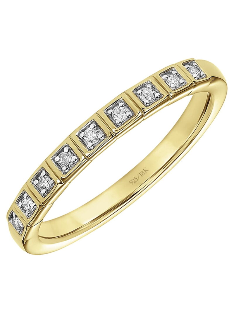 Keepsake 1/10 Carat T.W. Diamond Anniversary Ring in 18k Yellow Gold Over Sterling Silver