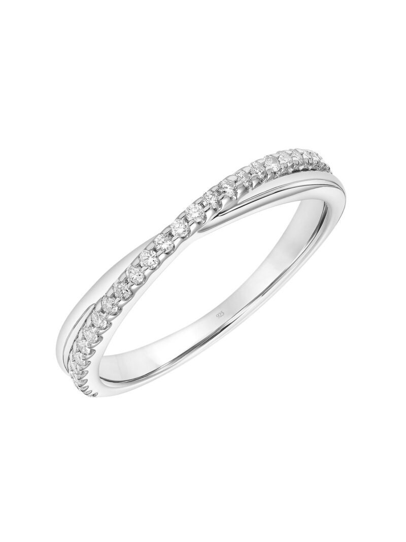 Keepsake 1/5 Carat T.W. Diamond Crossover Anniversary Ring in Sterling Silver