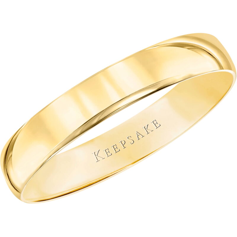Keepsake 10kt Yellow Gold 4mm Polished Wedding Band for Men and Women