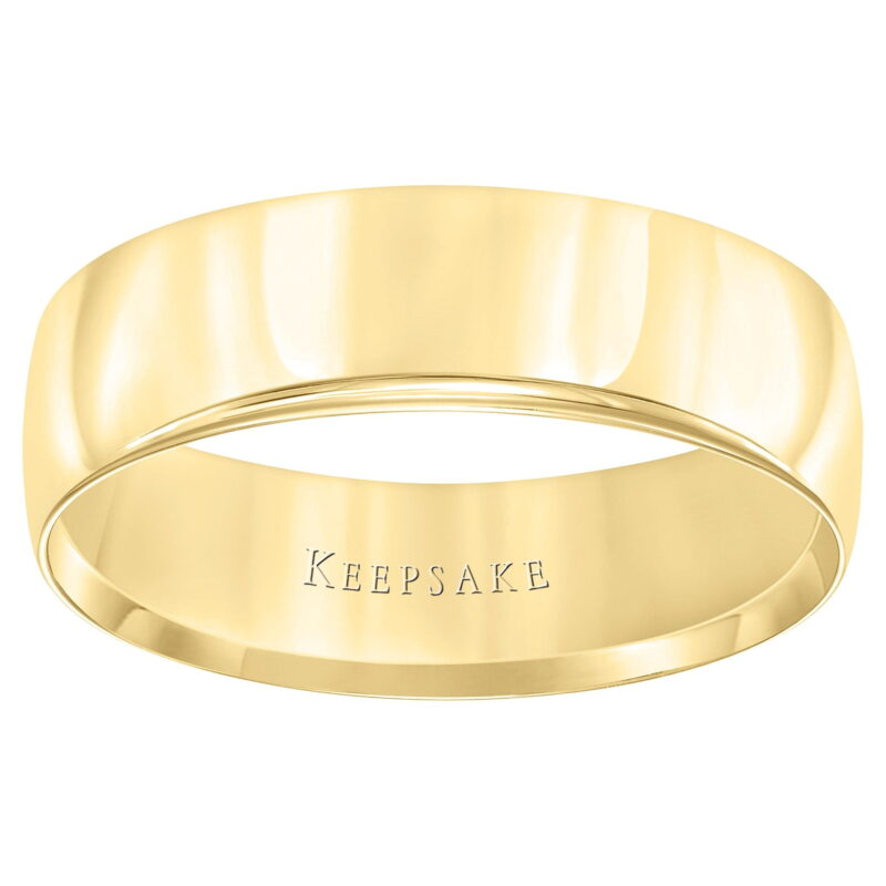 Keepsake 10kt Yellow Gold 6mm Polished Wedding Band for Men and Women