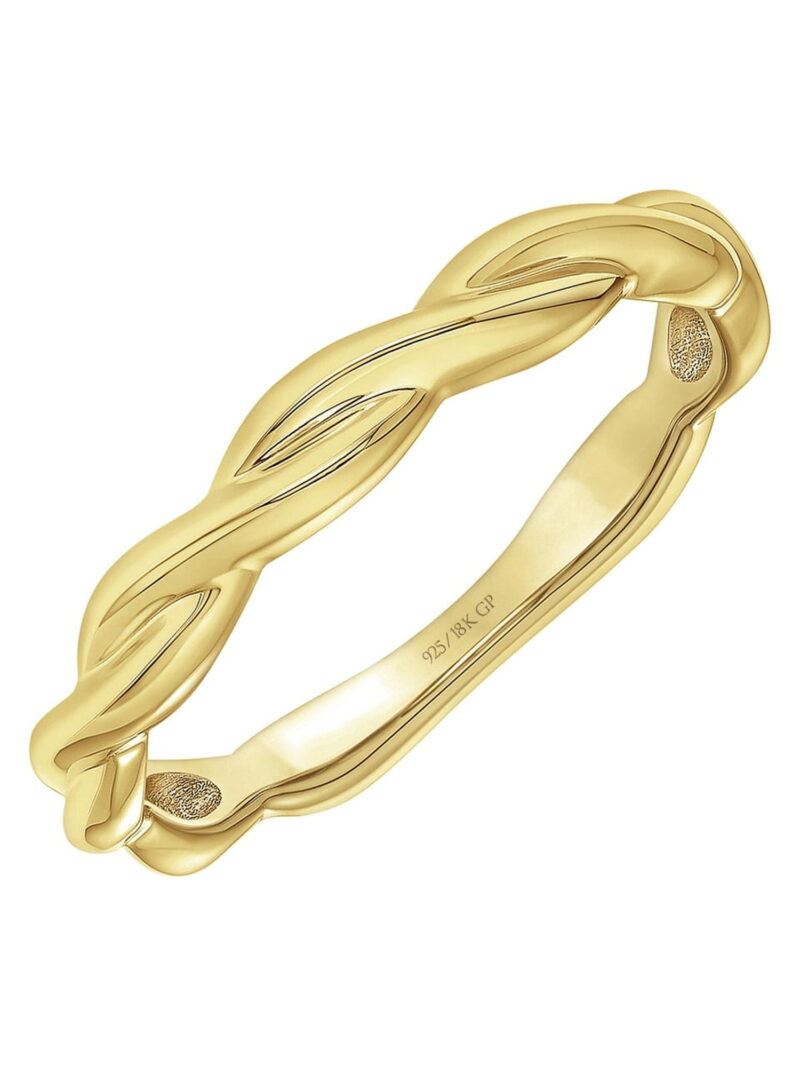 Keepsake Twist Stackable Anniversary Ring in 18k Yellow Gold over Sterling Silver