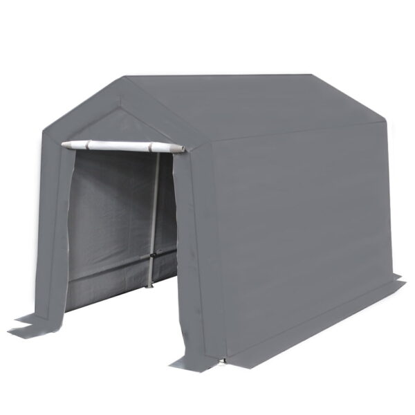King Canopy 7 ft x 12 ft x 6.5 ft Silver Carport