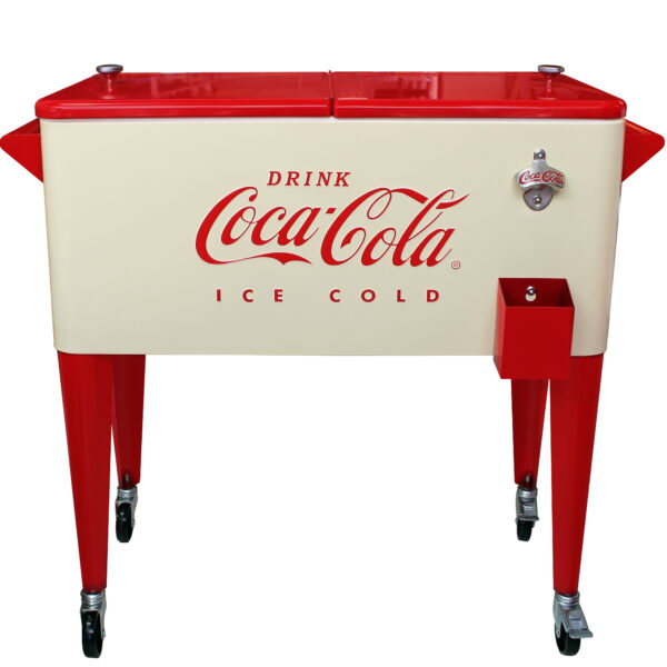 Leigh Country CP 98131 80 Qt. Coca-Cola Vanilla Embossed Metal Outdoor "Ice Cold" Cooler