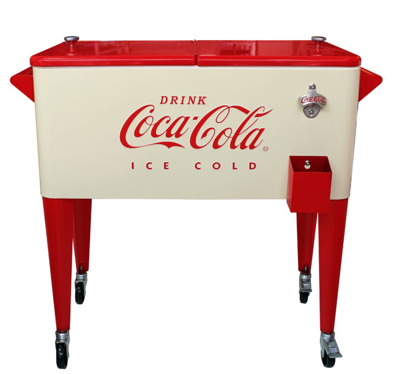 Leigh Country CP 98131 80 Qt. Coca-Cola Vanilla Embossed Metal Outdoor "Ice Cold" Cooler