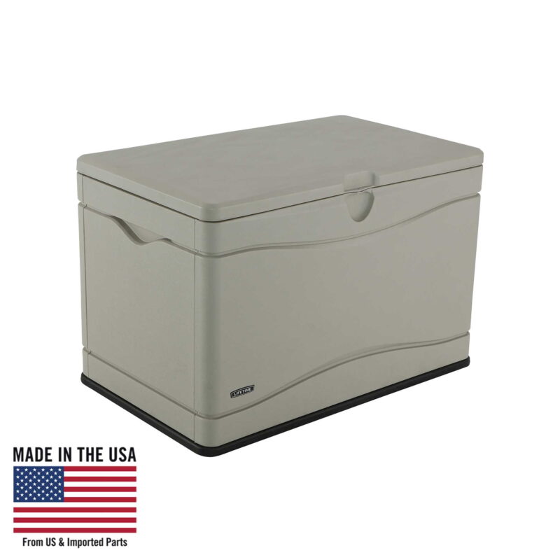 Lifetime New Outdoor Polyethylene Deck Box and Bench 80 Gal., Tan (60059)