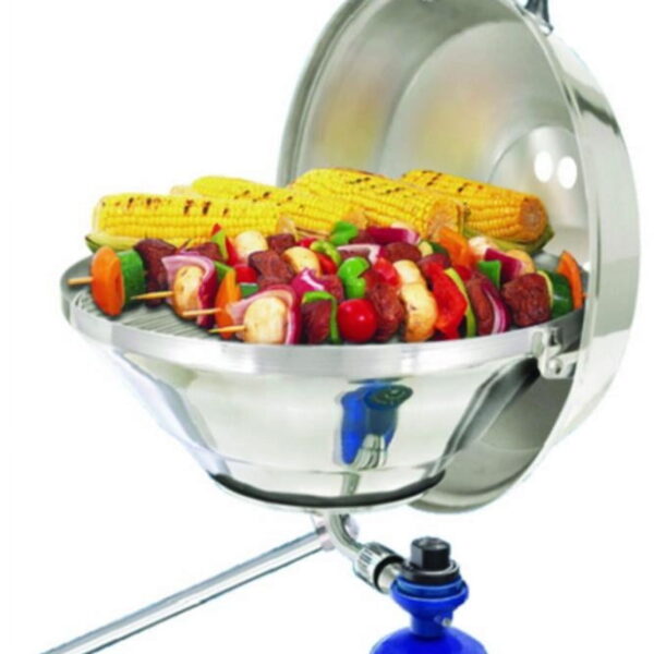 Magma A10-215 Marine Kettle Gas Grill | Party Size | Stainless Steel Portable Boat BBQ | Propane Grill for Marine, Pontoon & RV Use