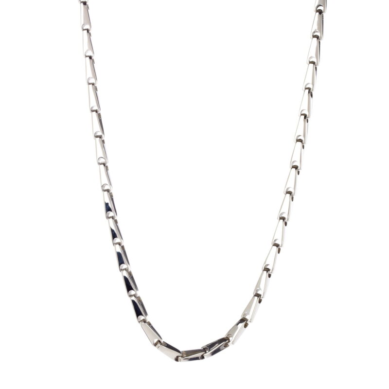 Mens Stainless Steel Bullet Link Chain Necklace