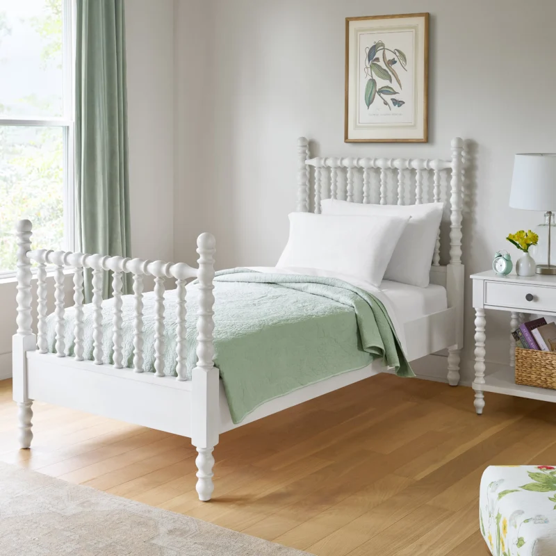 Pioneer Woman Harper Twin Spindle Bed, White