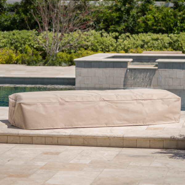 Rhett Outdoor Waterproof Fabric Lounge Set Cover, Set of 4, Beige