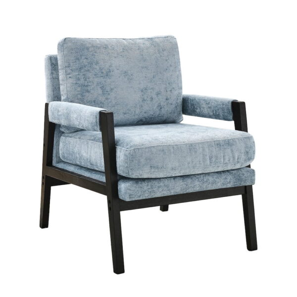 Roundhill Furniture Kelly Mid-Century Modern Chenille Upholstered Accent Armchair, Blue
