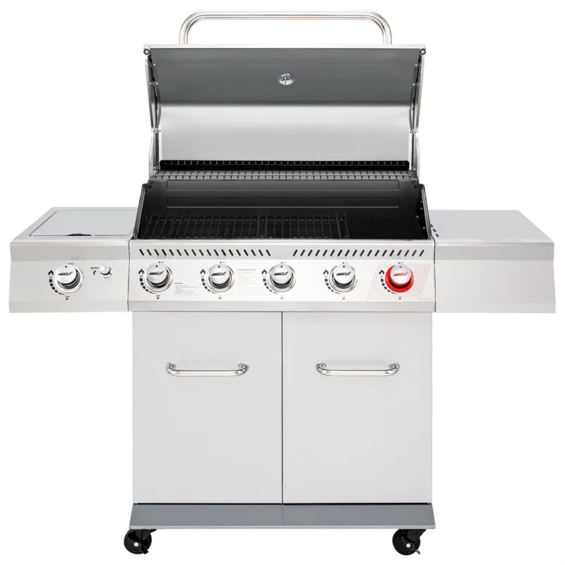 Royal Gourmet GA5404S Deluxe Stainless Steel 5-Burner Gas Grill,Cabinet Style Gas Grill with Sear Burner and Side Burner,Silver