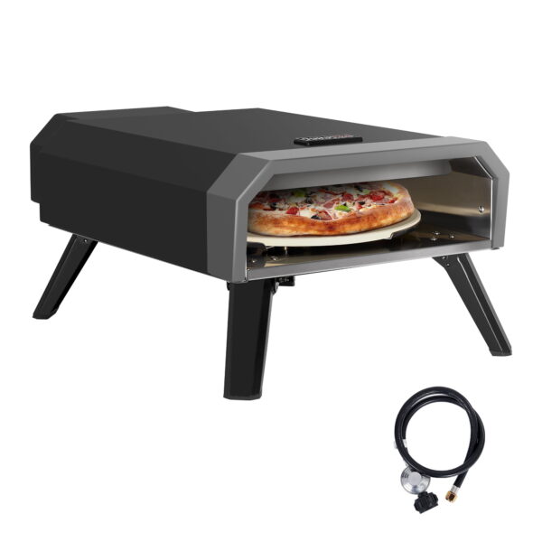 Royal Gourmet GP1301 Portable Gas Pizza Oven with 13-inch Pizza Stone,with Collapsible Legs for Backyard, Outdoor, Handmade Pizza, Black