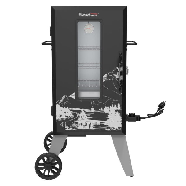 Royal Gourmet SE2806 28-inch Analog Electric Smoker with 3 Chrome-plated Smoking Racks,Adjustable Temperature Control, Black