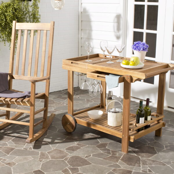 Safavieh Orland Indoor/Outdoor Contemporary Wood Tea Trolley