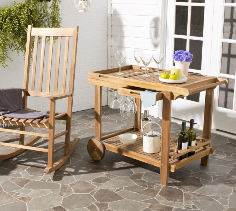 Safavieh Orland Indoor/Outdoor Contemporary Wood Tea Trolley