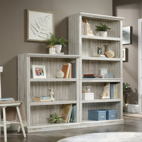 Sauder Select 5-Shelf Bookcase, White Plank Finish