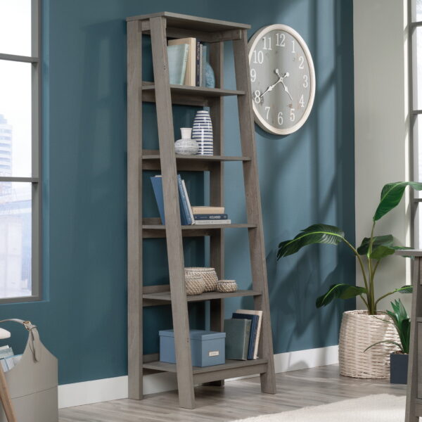 Sauder Trestle 5-Shelf Open Display Bookcase, Mystic Oak Finish