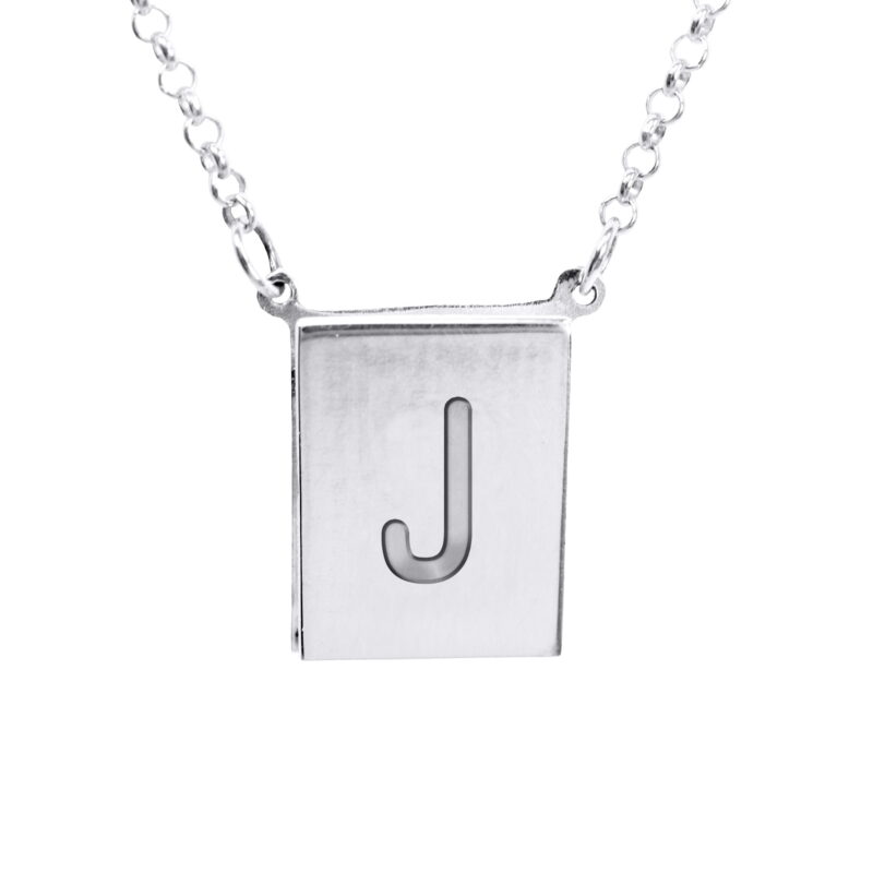 Stunning Sterling Silver Initial J Necklace