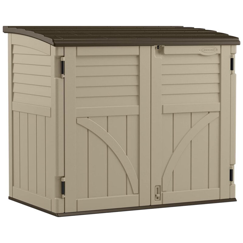 Suncast 34 cu. ft. All-Weather Resin Horizontal Outdoor Storage Shed, Taupe