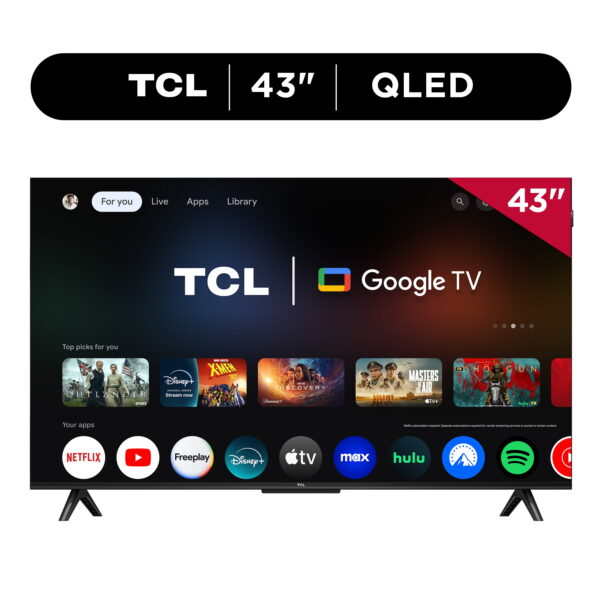 TCL 43" Q Series (NEW 2025)  4K UHD HDR QLED Smart TV with Google TV – Dolby Vision, Dolby Atmos, Motion Rate 120, HDR 10+, Auto Game Mode - 43Q51K