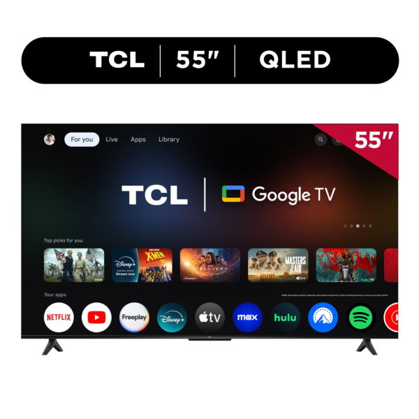 TCL 55" Q Series (NEW 2025)  4K UHD HDR QLED Smart TV with Google TV – Dolby Vision, Dolby Atmos, Motion Rate 120, HDR 10+, Auto Game Mode - 55Q51K