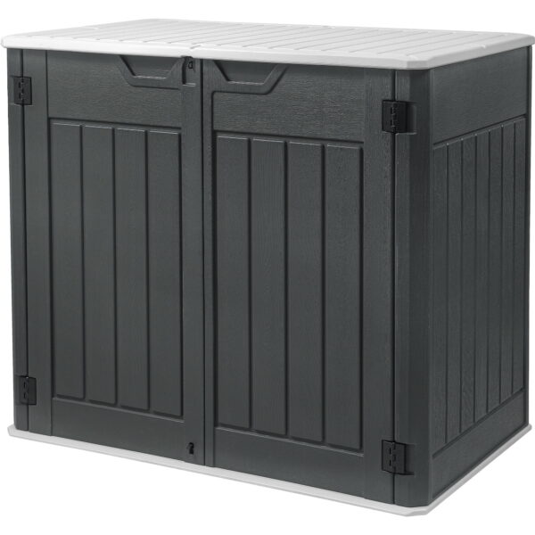 Uforic 4.5x4ft Horizontal Resin Outdoor Storage Shed, Waterproof & Lockable, Dark Gray