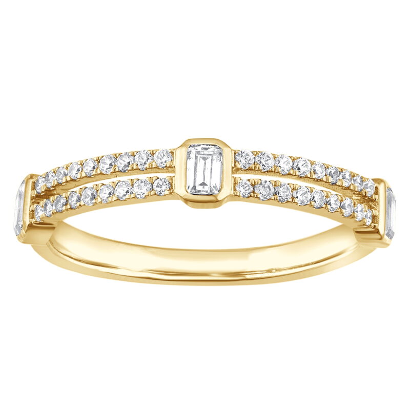 Unique Moments Women's 0.50 Ct Round Lab Grown Diamond Ring Yellow Gold over 925 Silver (HI-SI/I1)